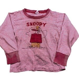 Vintage 1950 Snoopy Red Baron Norwich kids sz 6 striped long sleeve T USA made